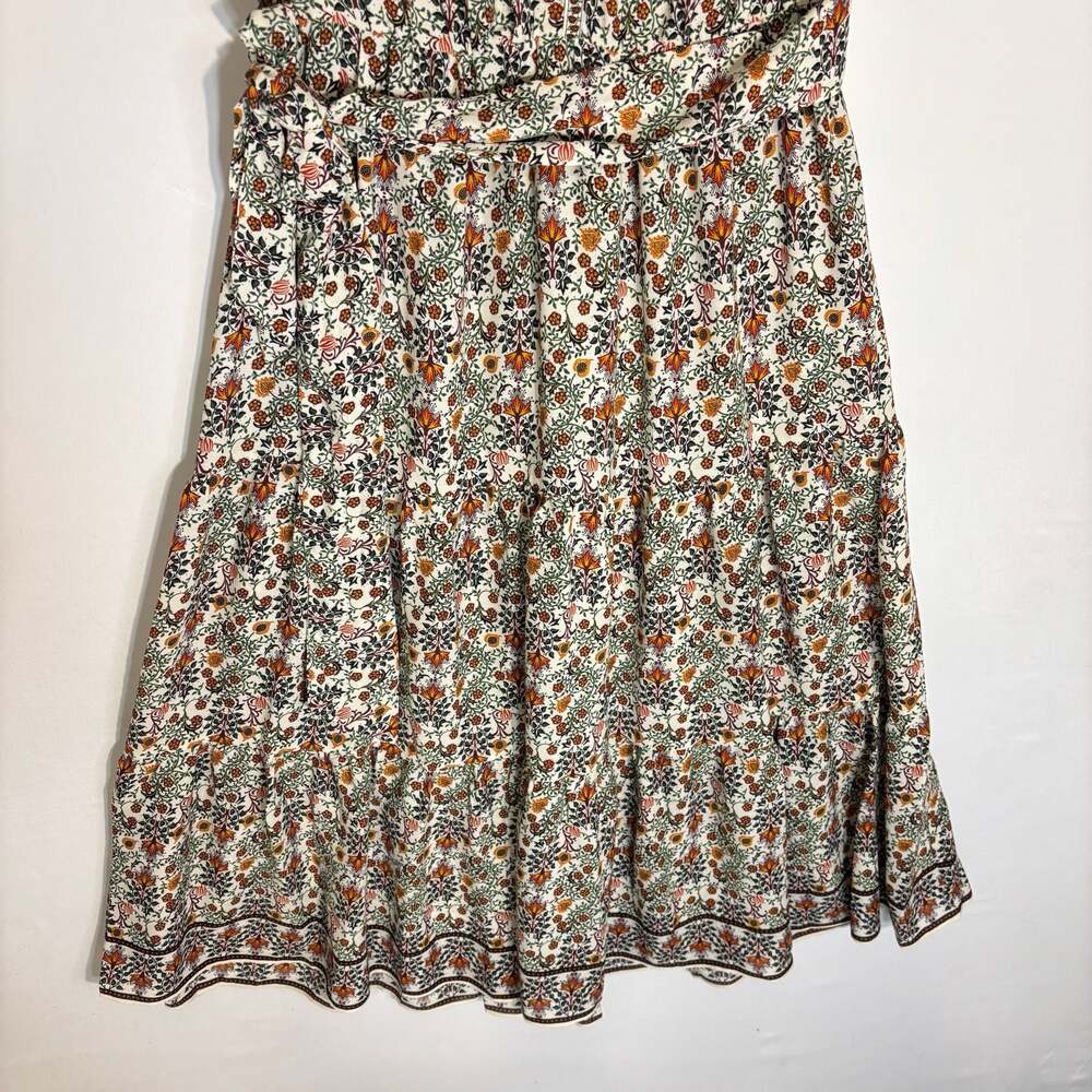Max Studio London Floral Print Tiered Midi Dress with Flutter Sleeves Size M - Picture 4 of 12